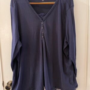 Woman Within Deep Blue Long Sleeve Tee